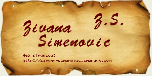 Živana Simenović vizit kartica